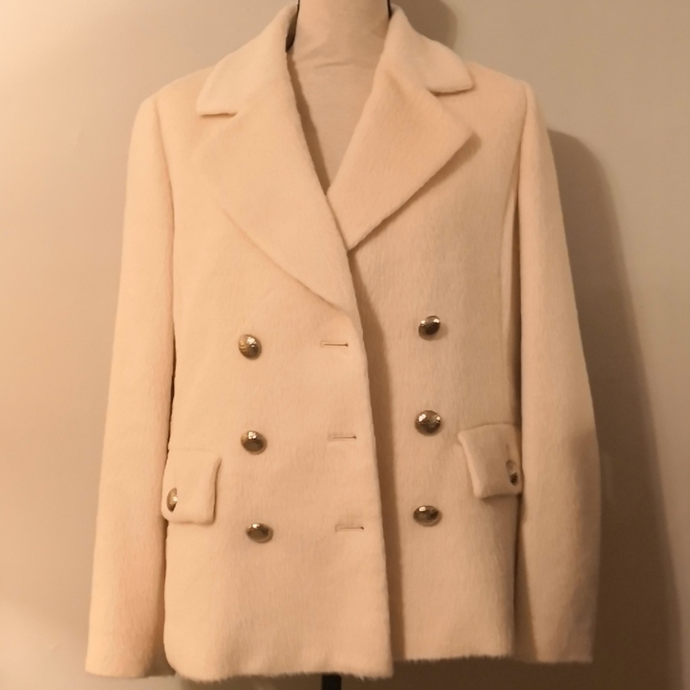 St John Cream Alpaca Blazer Tahitian Pearl